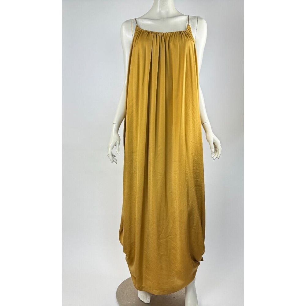 Knot Sisters Yvonne Balloon Dress Women M NWT Lightweight Sleeveless Mustard